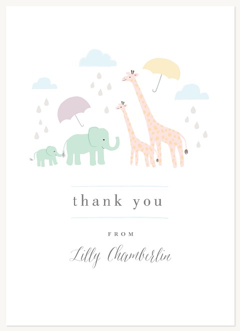 Animal Showers Baby Shower Thank You Cards