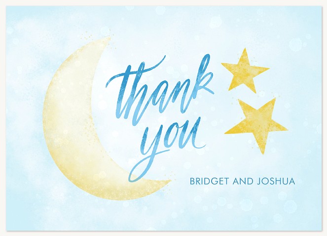 To The Moon Baby Shower Thank You Cards