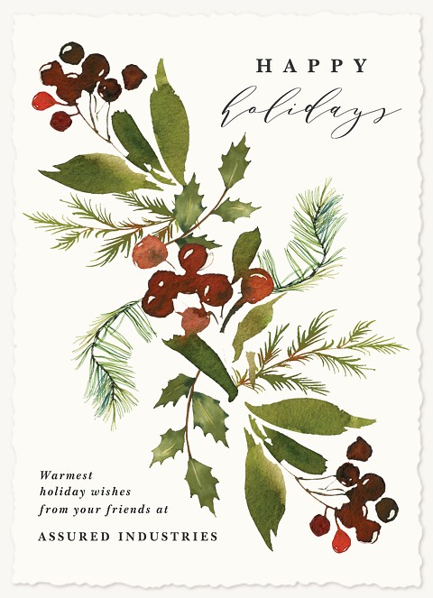 Painterly Berries Business Holiday Cards