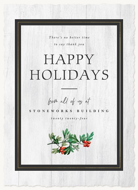 Vintage Sprig Business Holiday Cards