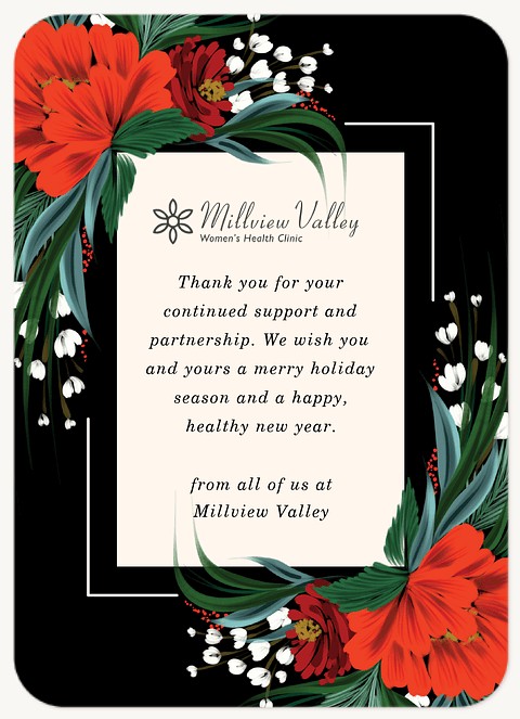 Winter Flowers Business Holiday Cards