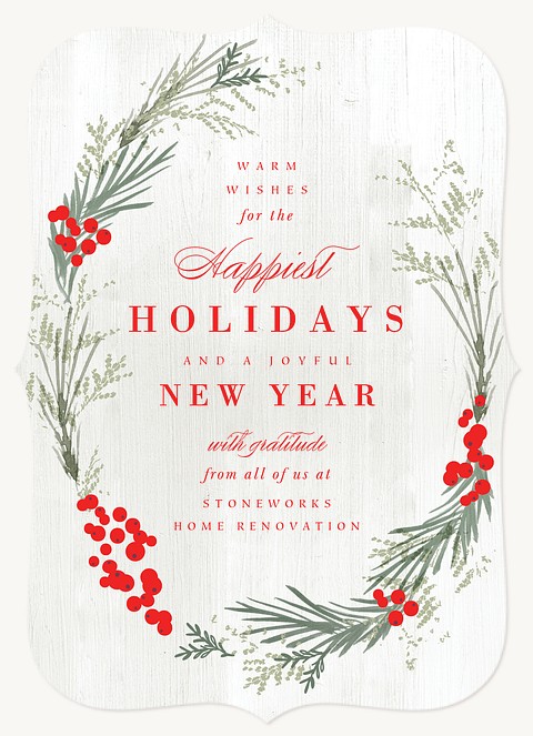 Gathered Greenery Business Holiday Cards