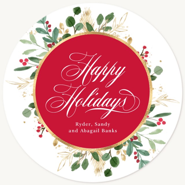 Holly Circle Photo Holiday Cards