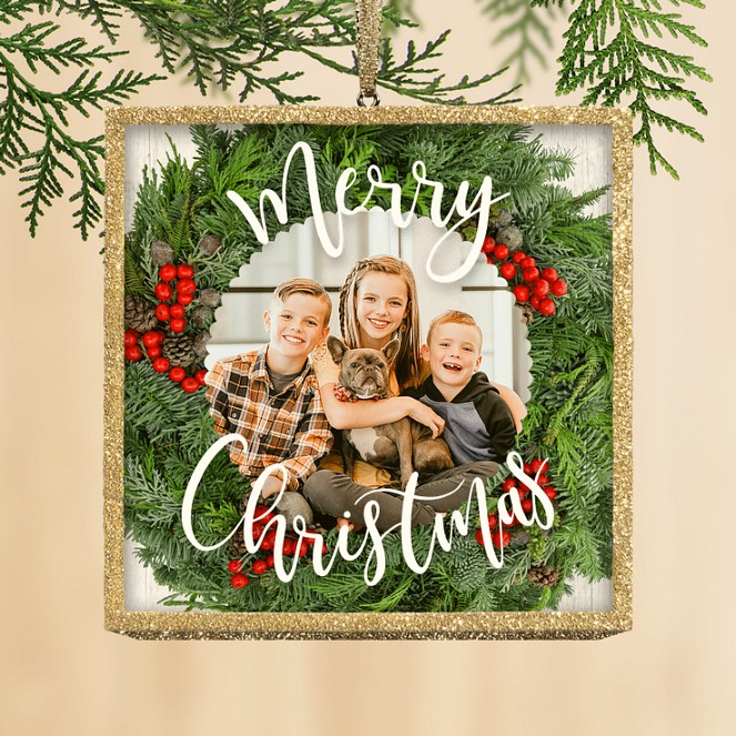 Evergreen Wreath Personalized Ornaments