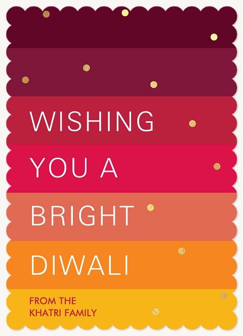 Bright Stripes Diwali Holiday Cards