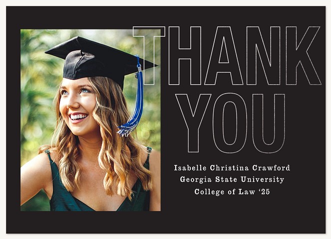 Stenciled Class Graduation Thank You Cards