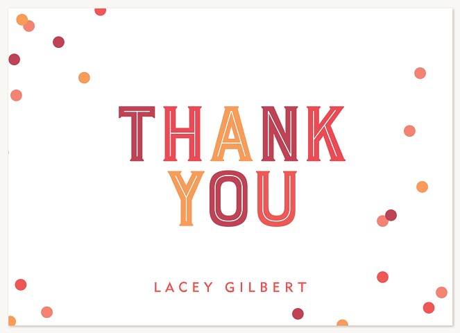 Vibrant Confetti Graduation Thank You Cards