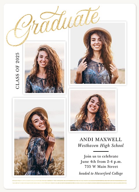 Glittered Graduate Graduation Announcements