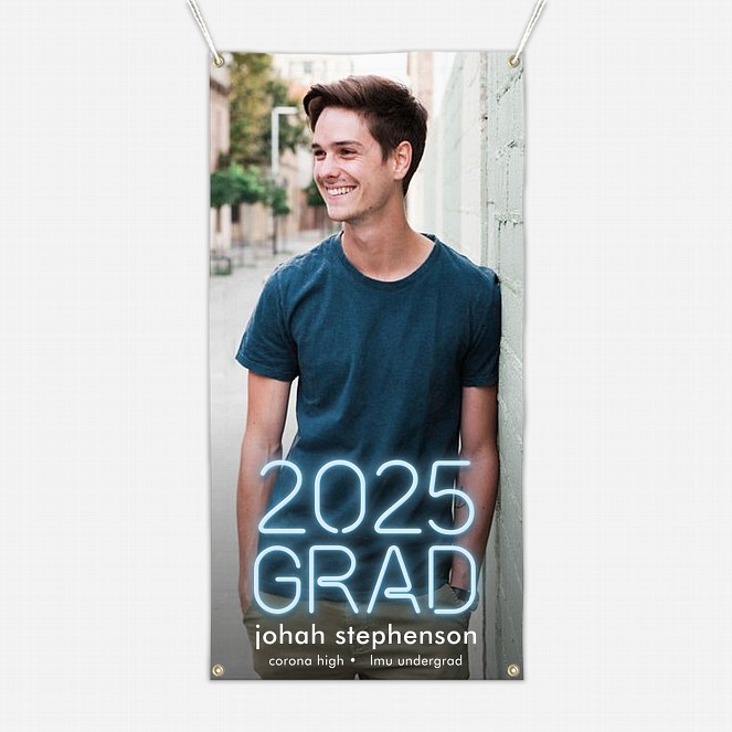 Neon Grad Graduation Banners