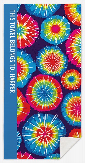 Tie-Dye Bursts Custom Beach Towels