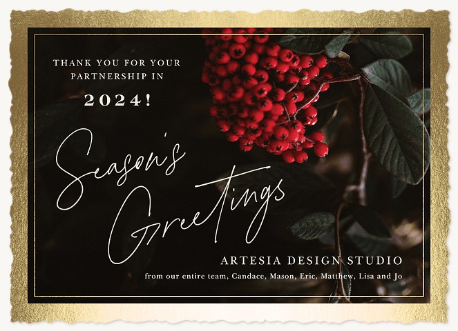 California Holly Business Holiday Cards