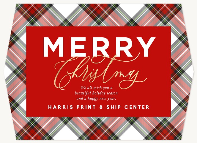 Merry Plaid Business Holiday Cards