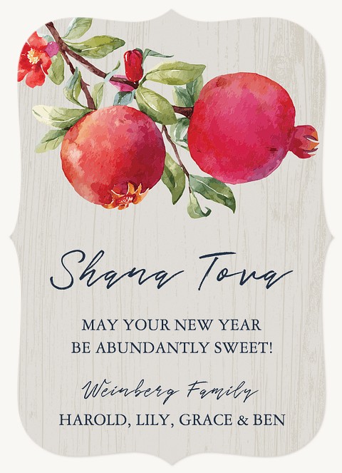 Pomegranate Blossom Rosh Hashanah cards