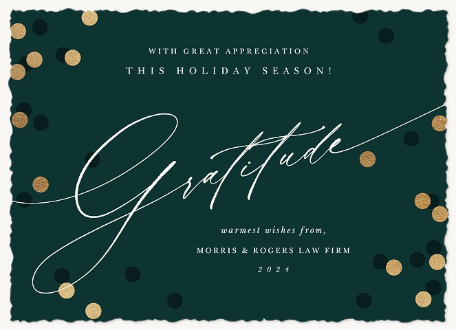 Confetti Gratitude Business Holiday Cards