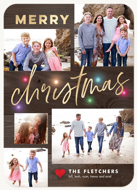 Colorful Lights Personalized Holiday Cards