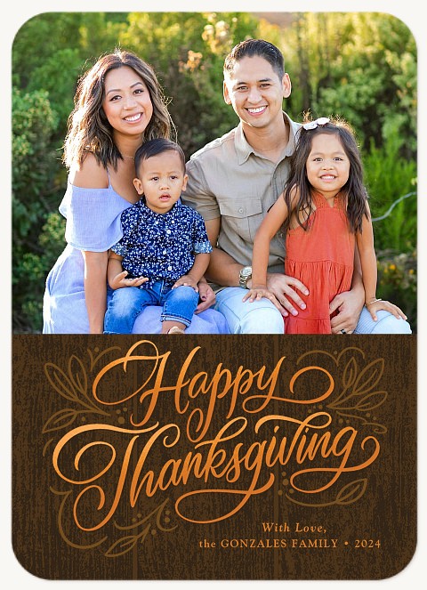 Scripted Thanks Thanksgiving Cards