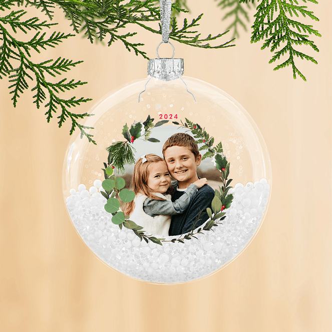 Pine Wreath Personalized Ornaments