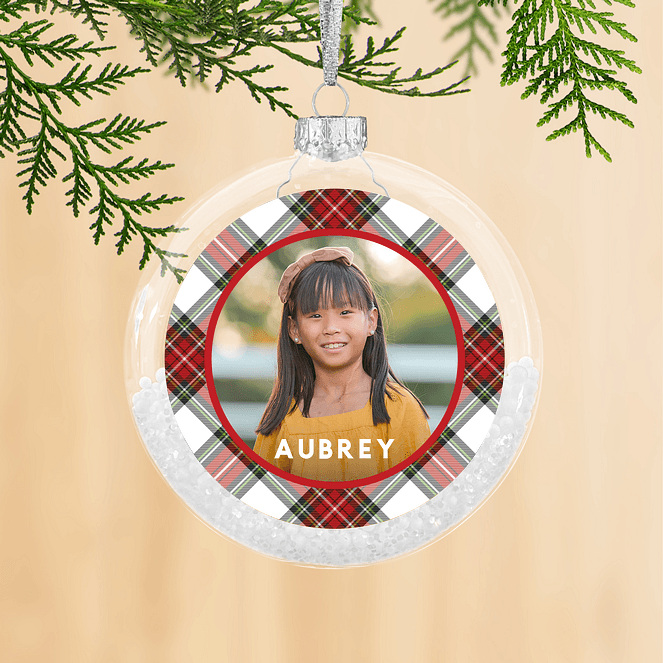 Bold Tartan Personalized Ornaments