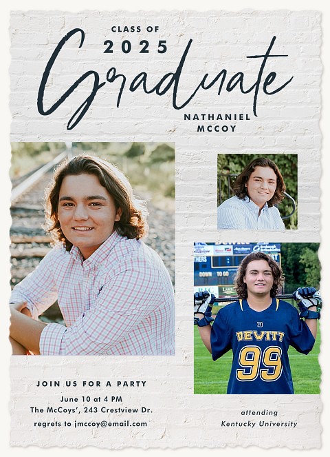 Brushed Brick Graduation Cards