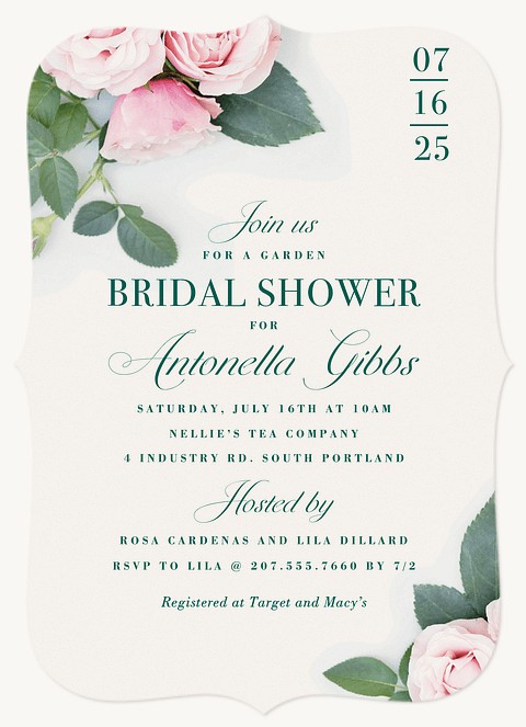 Fresh Garden Blooms Bridal Shower Invitations