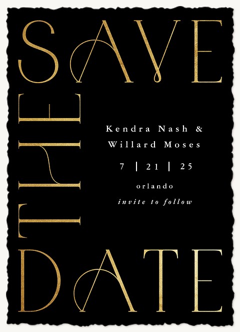 Gilded Deco Save the Date Cards