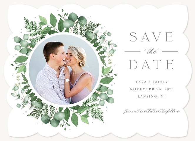 Eternal Wreath Save the Date Cards