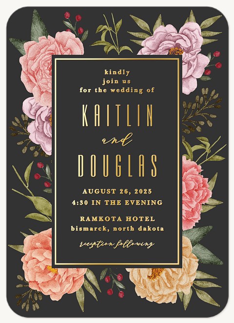 Midnight Floral Wedding Invitations