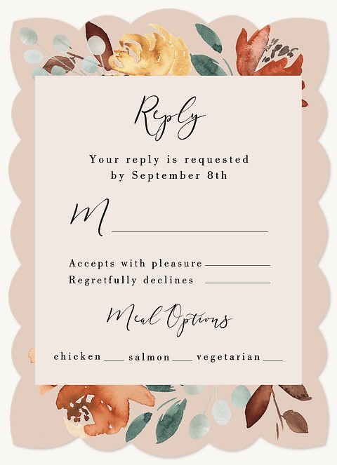 Lovely Florals Wedding RSVP Cards