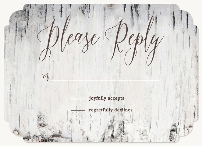 Weathered Wood Wedding RSVP Cards