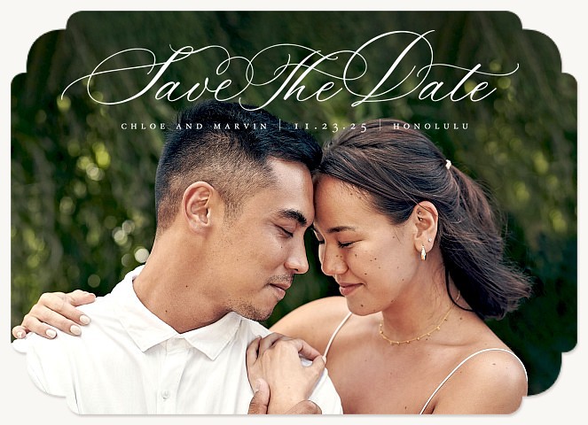 Pointed Pen Save the Date Cards