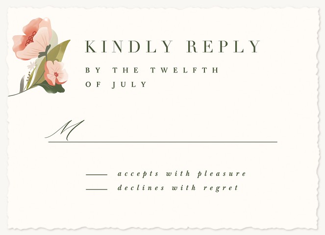 Blush Blooms Wedding RSVP Cards