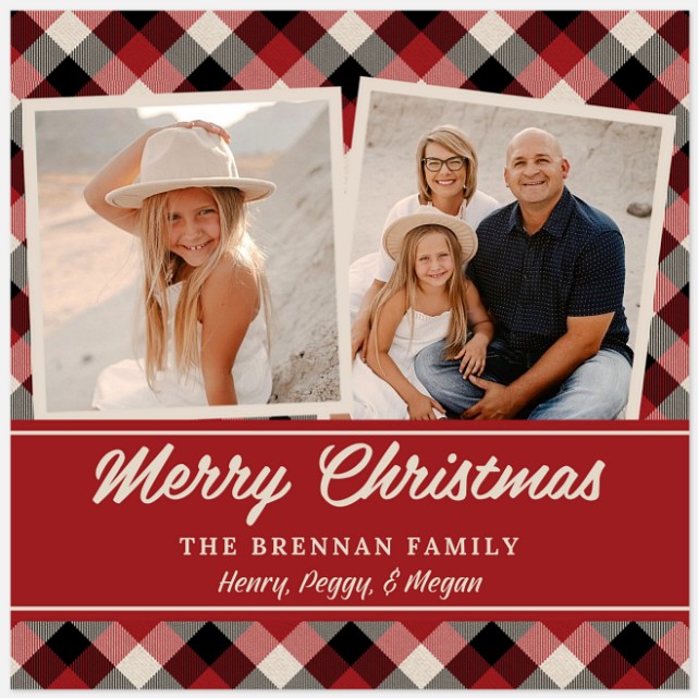 Flannel Duo Photo Christmas Cards