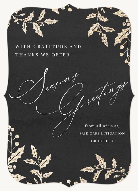 Glittery Branches Business Holiday Cards