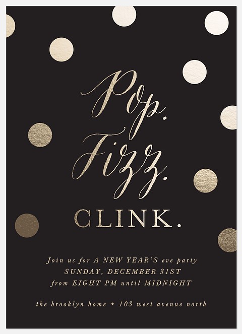 Pop the Bubbly Holiday Party Invitations