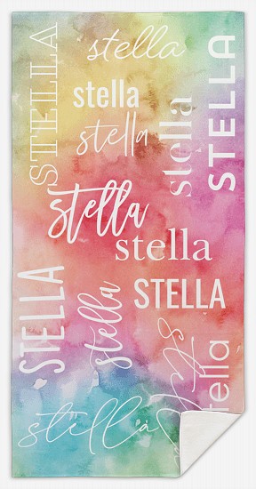 Watercolor Name Custom Beach Towels