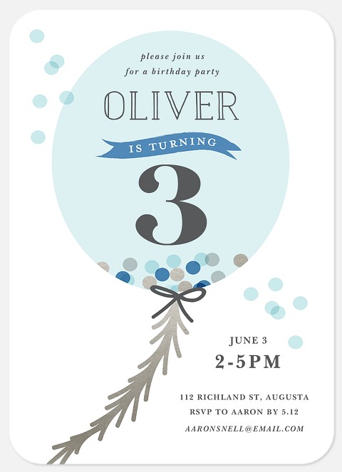 Tassel Fringe Kids' Birthday Invitations