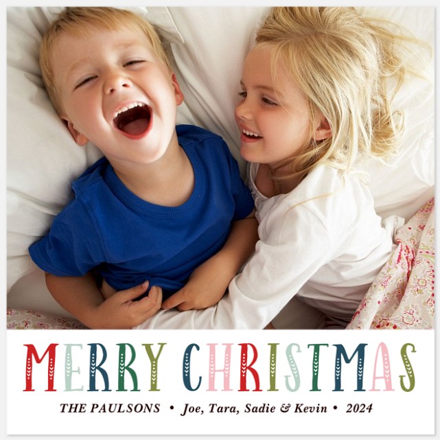 Festive Rainbow Holiday Photo Cards