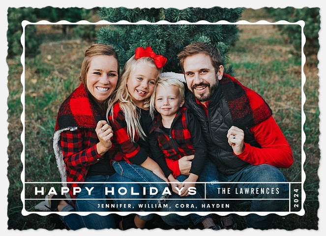 Scalloped Frame Holiday Photo Cards