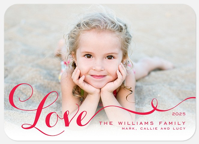 Love Ribbon Valentine Photo Cards