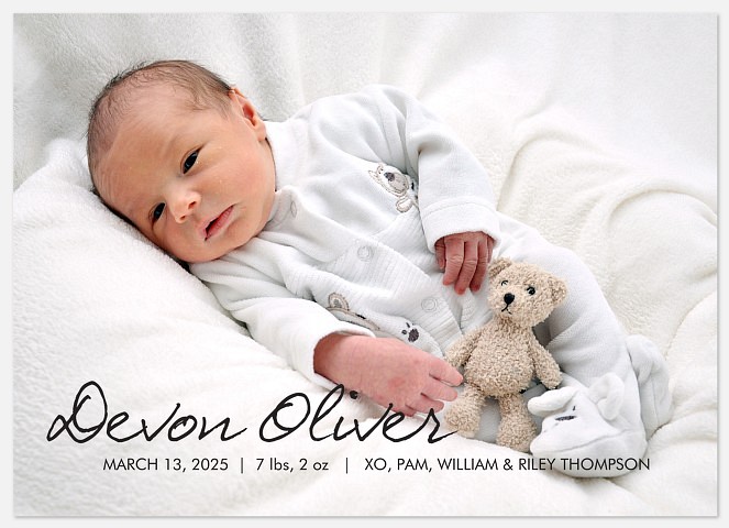 Chic New Announcement Baby Boy Birth Announcements