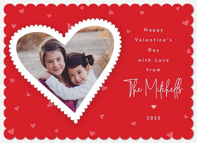 Doily Heart Valentine Photo Cards