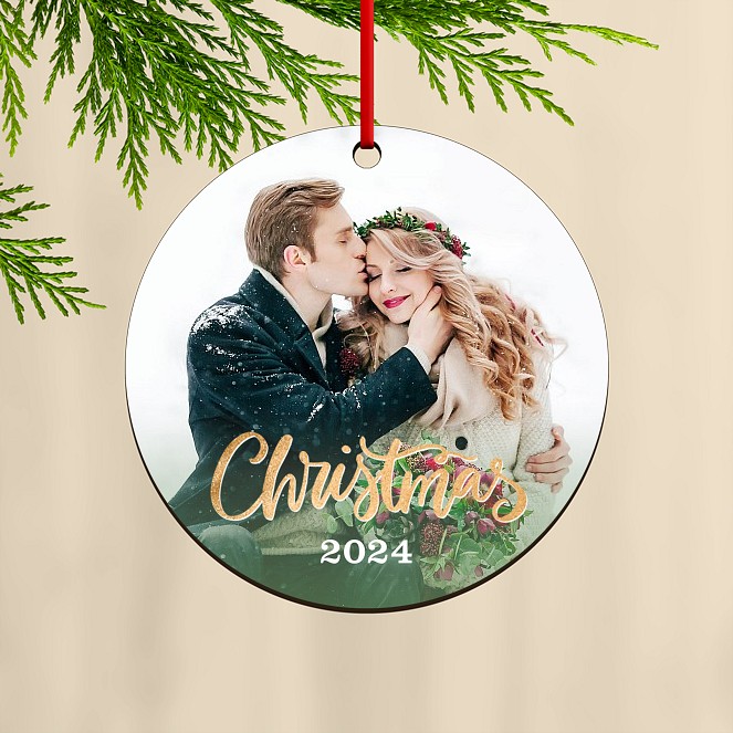 Golden Christmas Custom Ornaments