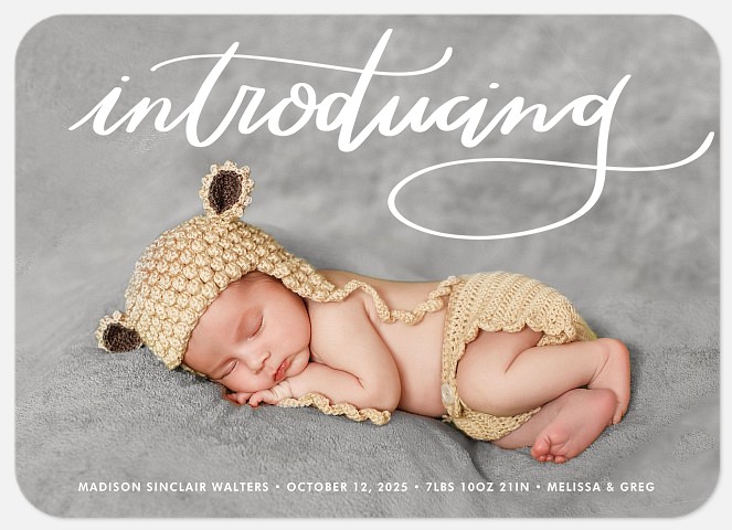 Handwritten Introduction Baby Birth Announcements