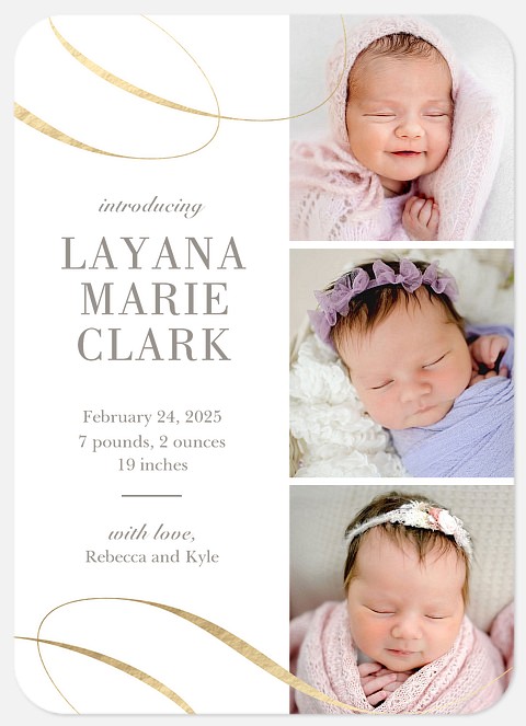 Bold Debut Baby Birth Announcements