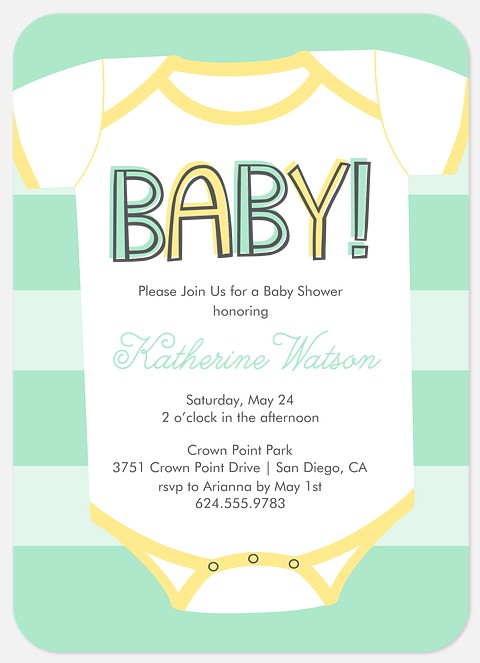 Little Onesie Baby Shower Invitations