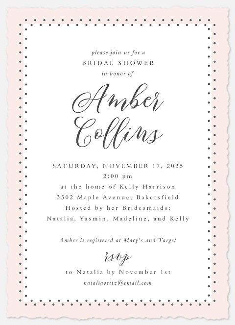 Swiss Dots Bridal Shower Invitations