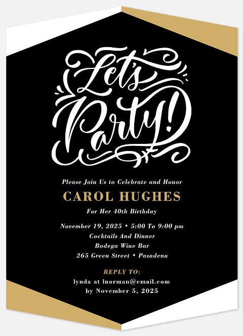 Modern Colorblock Adult Birthday Invitations