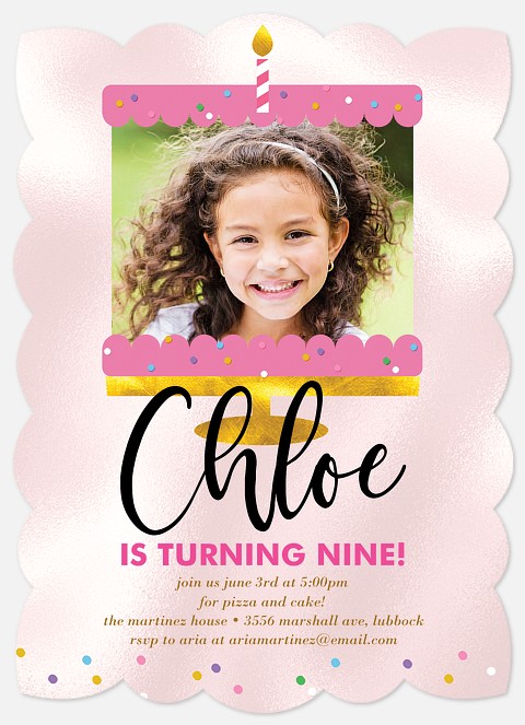 Glimmer Cake Kids' Birthday Invitations