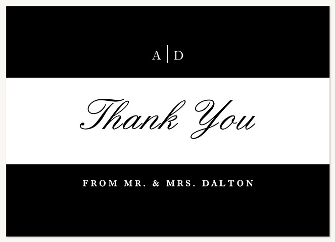 Formal Stripes Wedding Thank You Cards