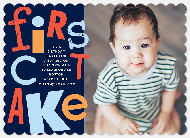 First Cake Kids' Birthday Invitations